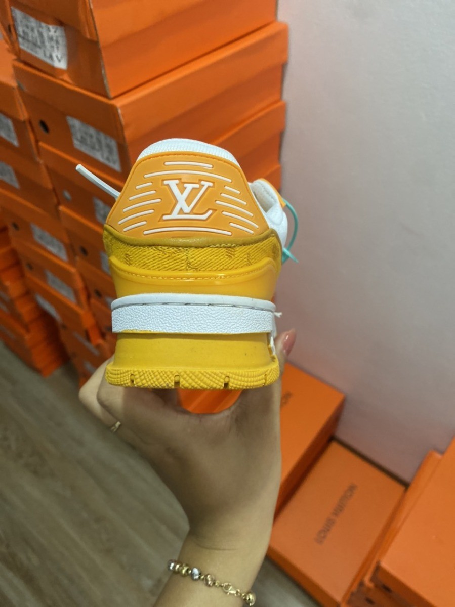 Giày Louis Vuitton LV Trainer Sneaker 1A9JHD Màu Trắng Vàng