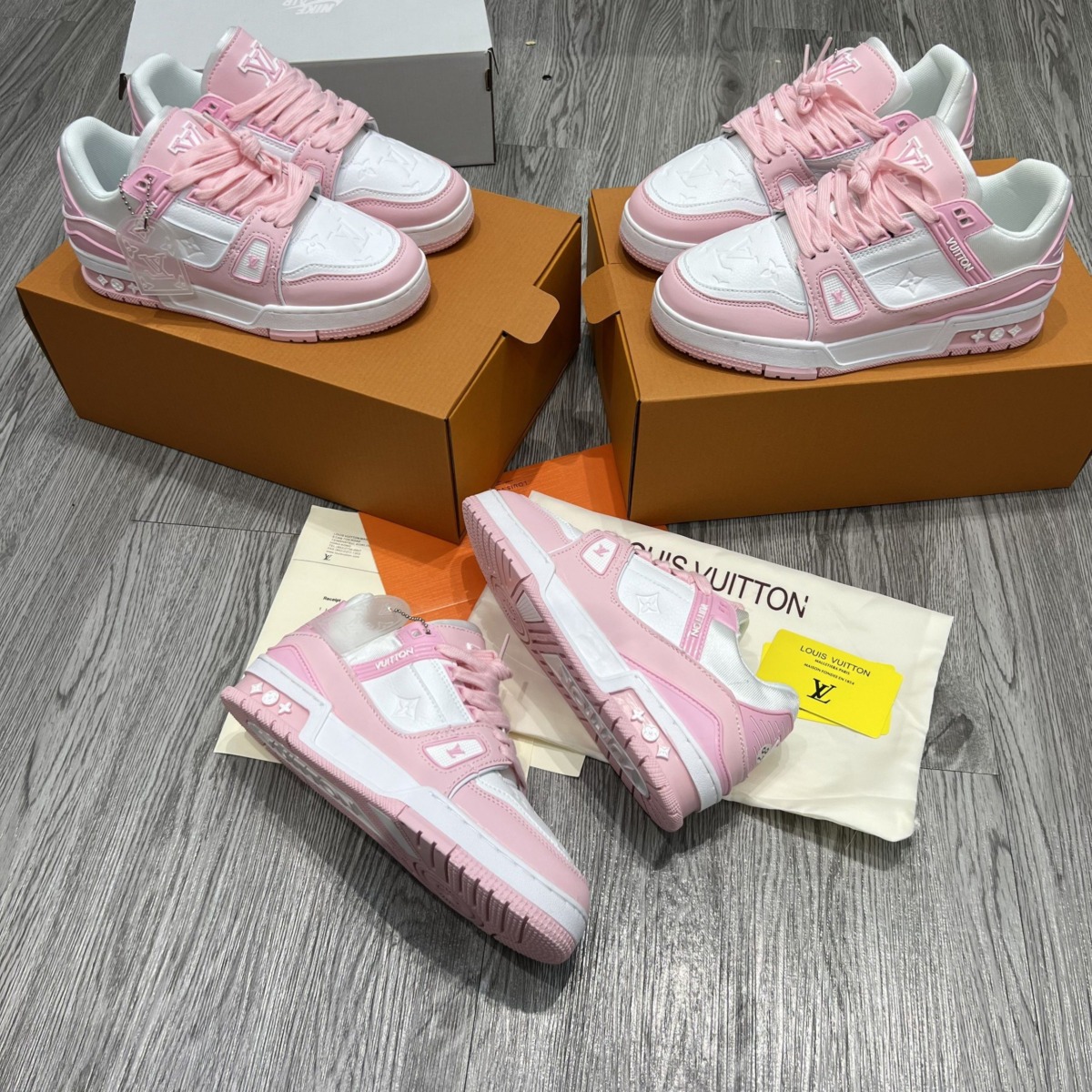 Louis Vuitton Trainer Pink White  YouTube