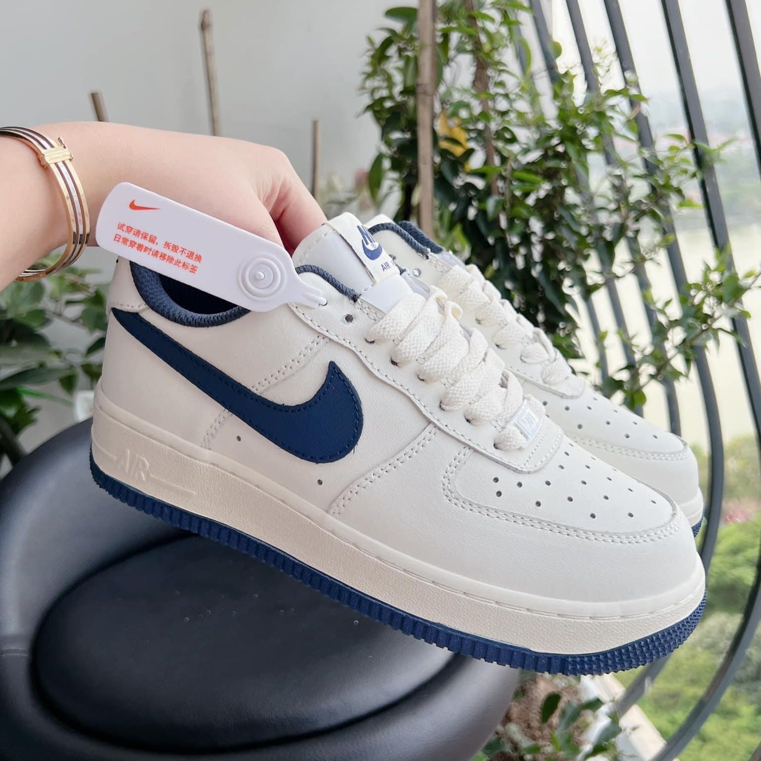 giày Nike Air Force 1 Low 07 Cream White Navy Skate