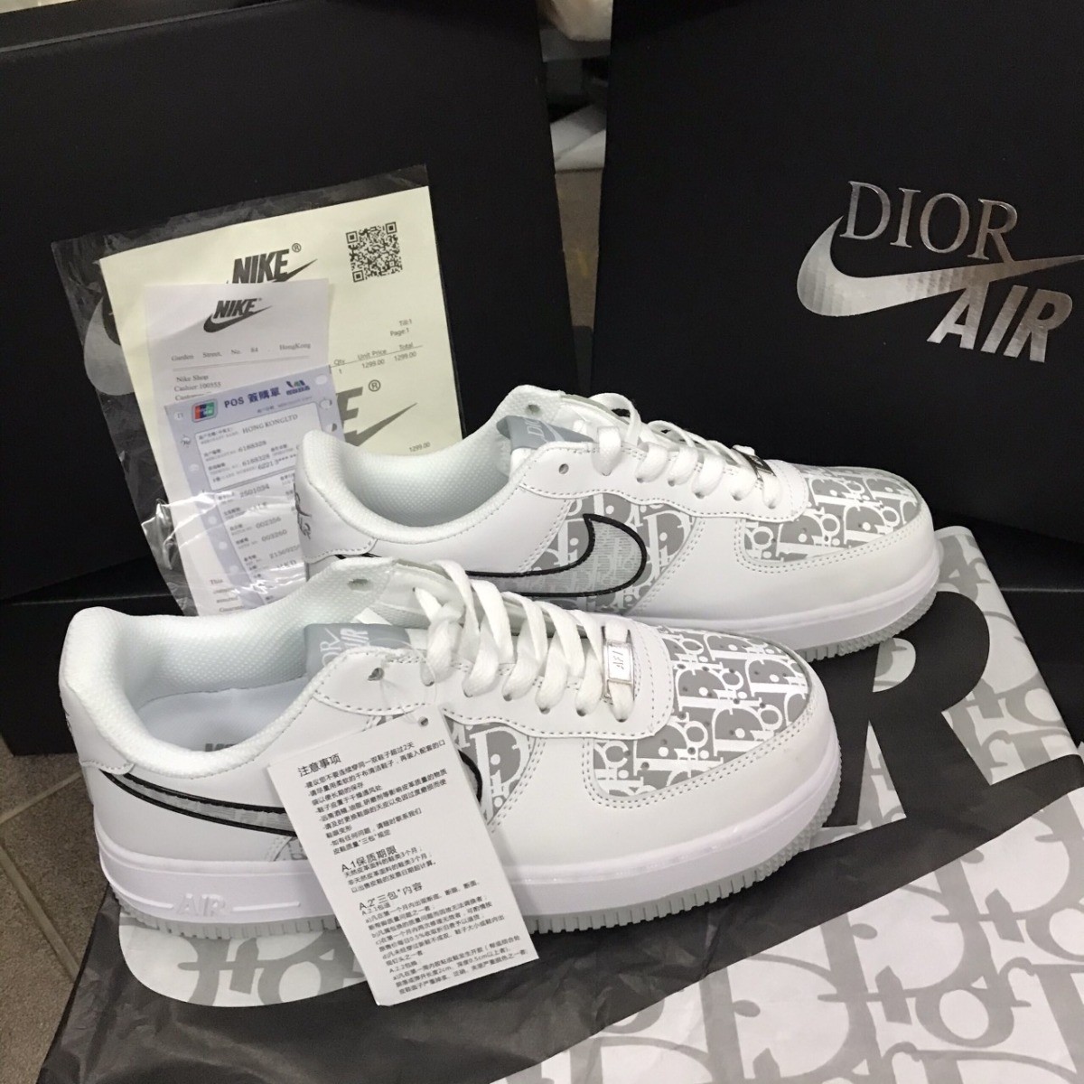 Giày Nike Air Force 1 Dior Grey