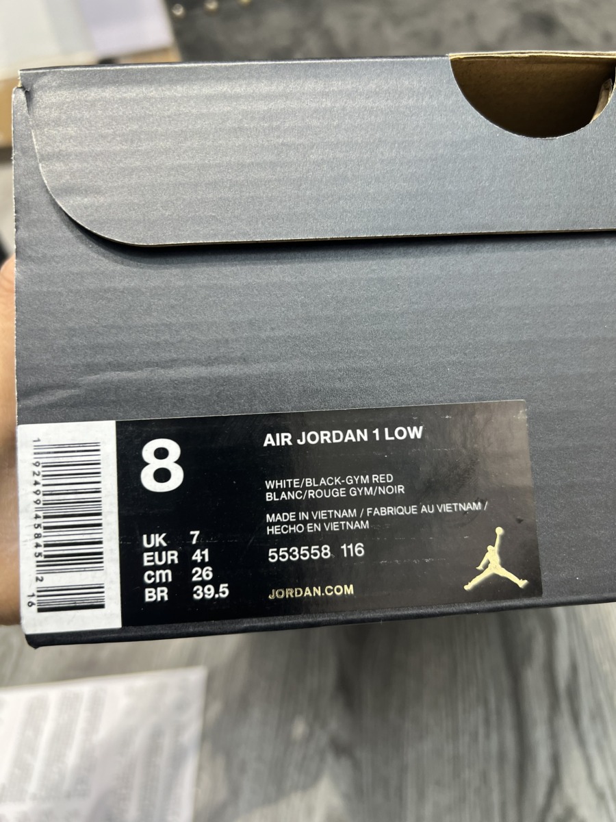 Giày Nike Air Jordan 1 Low ‘Black Toe’ Like Auth