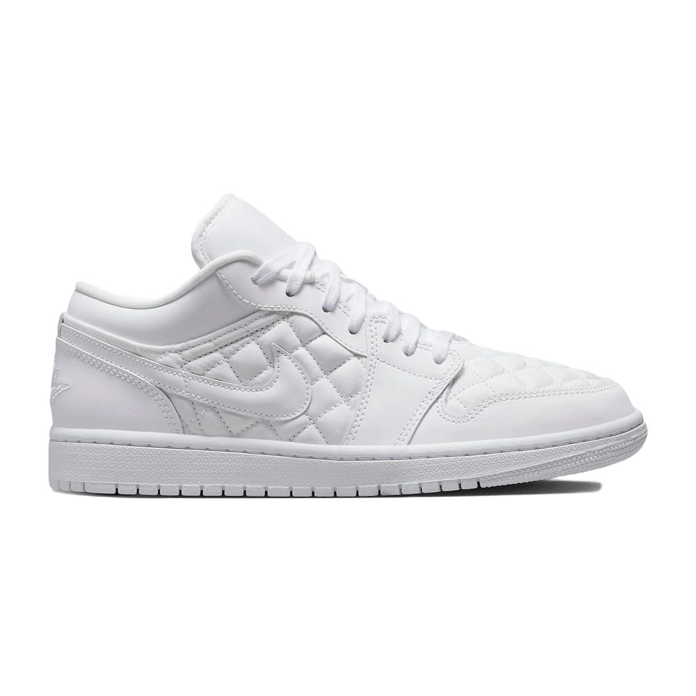 giay nike air jordan 1 low quilted white like auth logo