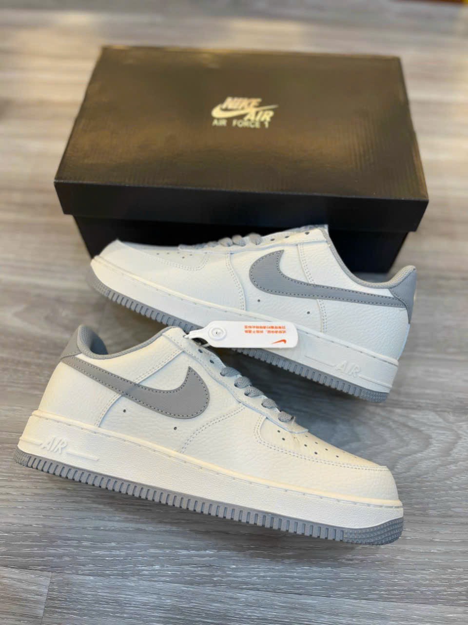 Giày Nike Air Force 1 07 Low Rice White Dark Grey Like Auth