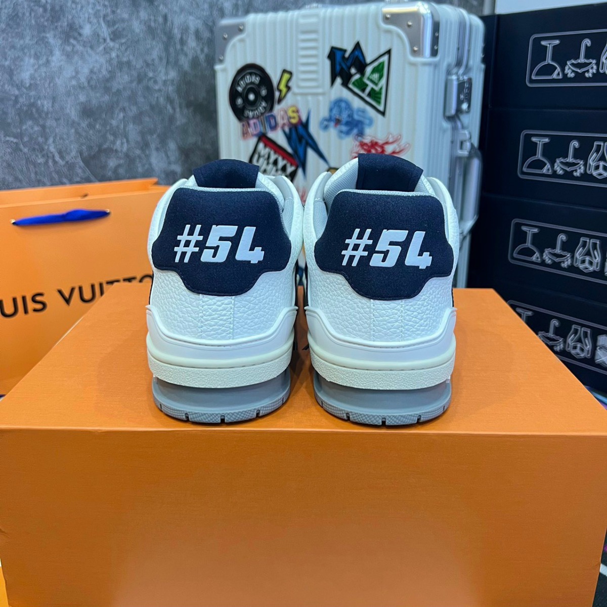 Giày LV Trainer #54 New York Navy Auth Tuồng