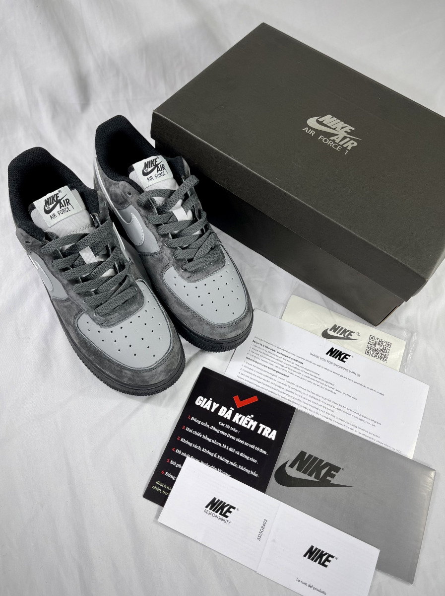 Giày Nike Air Force 1 Low "Wolf Grey/Anthracite" Like Auth