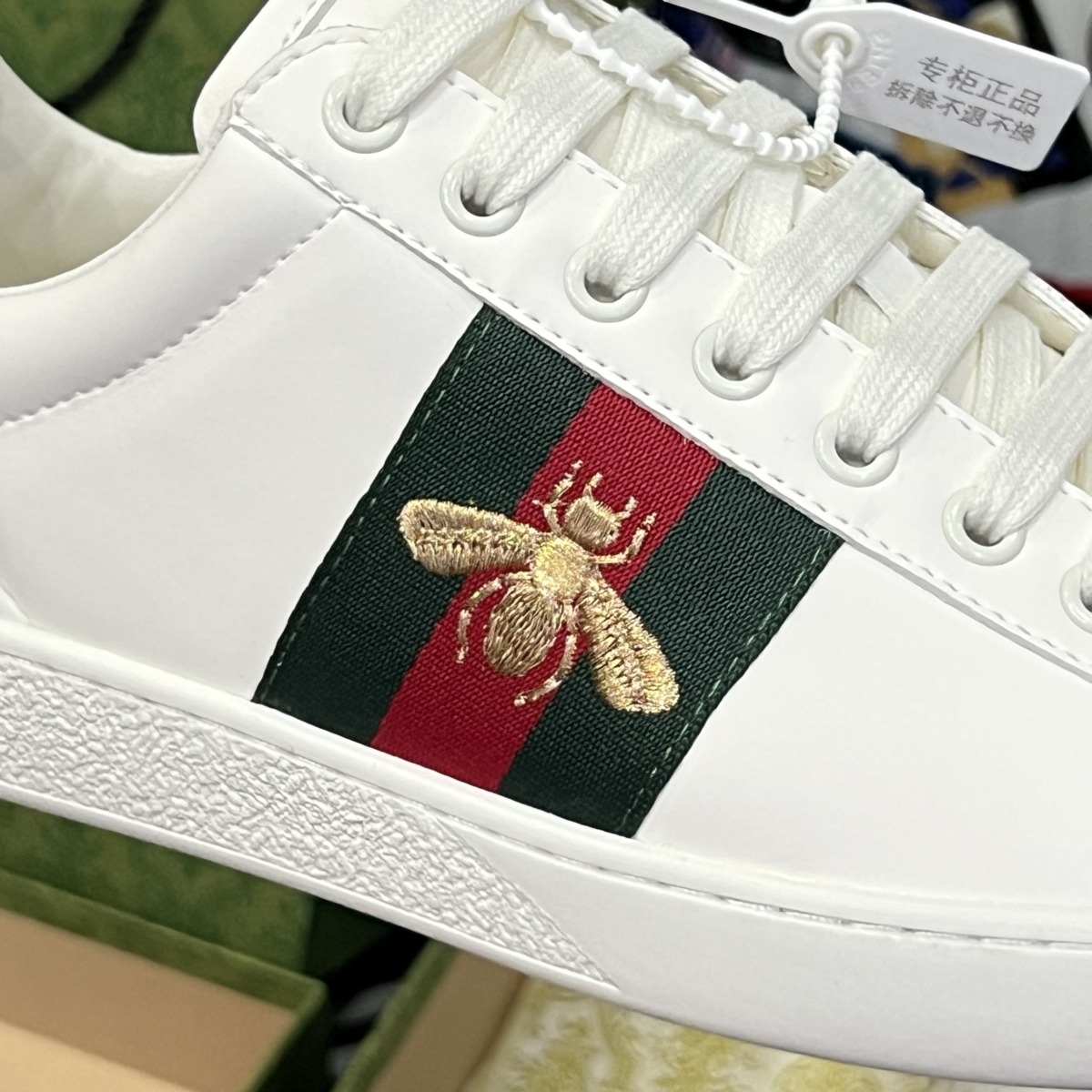 giay gucci ace embroidered bee gucci ong like auth 10