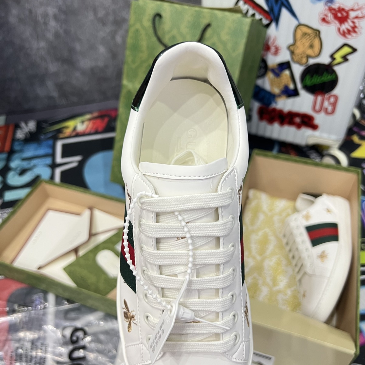 Giày Gucci Ace Embroidered - Gucci Ong Sao Like Auth