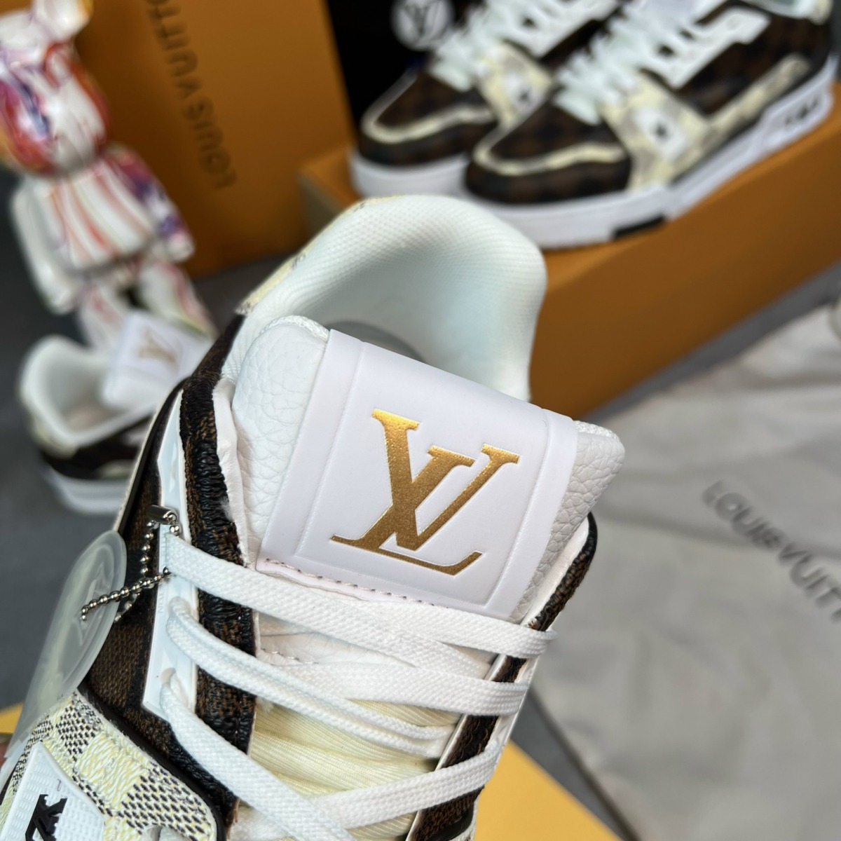 Giày Louis Vuitton LV Trainer #54 Damier Ebene Multi Cao Cấp