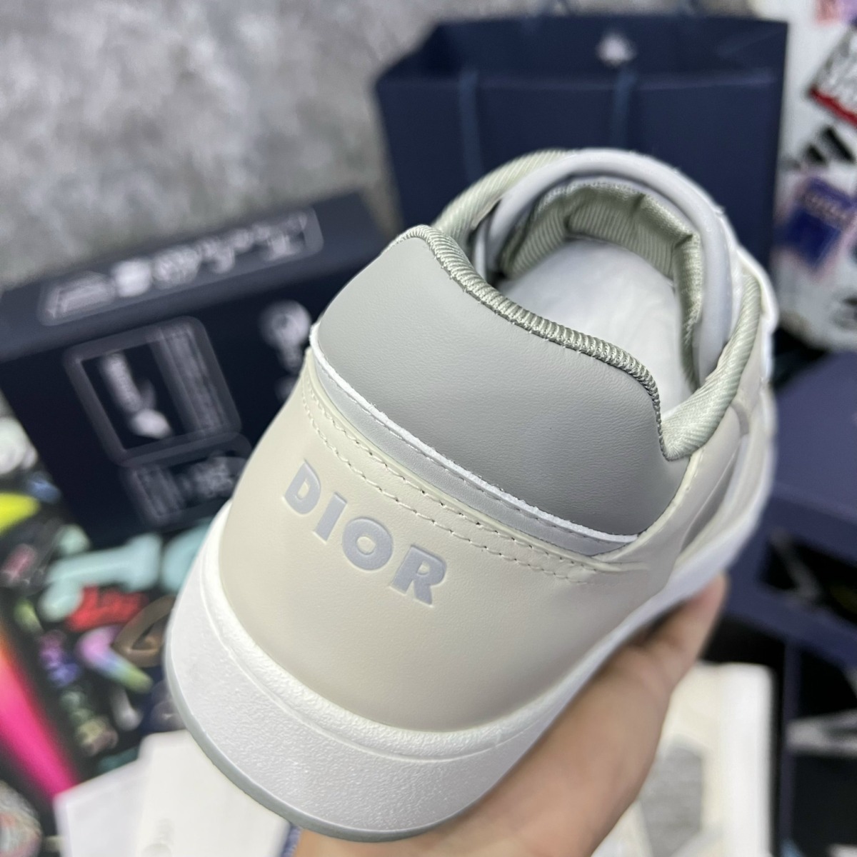 Giày Dior B27 Low 'Dior Oblique Galaxy Grey Beige' Like Auth 99%