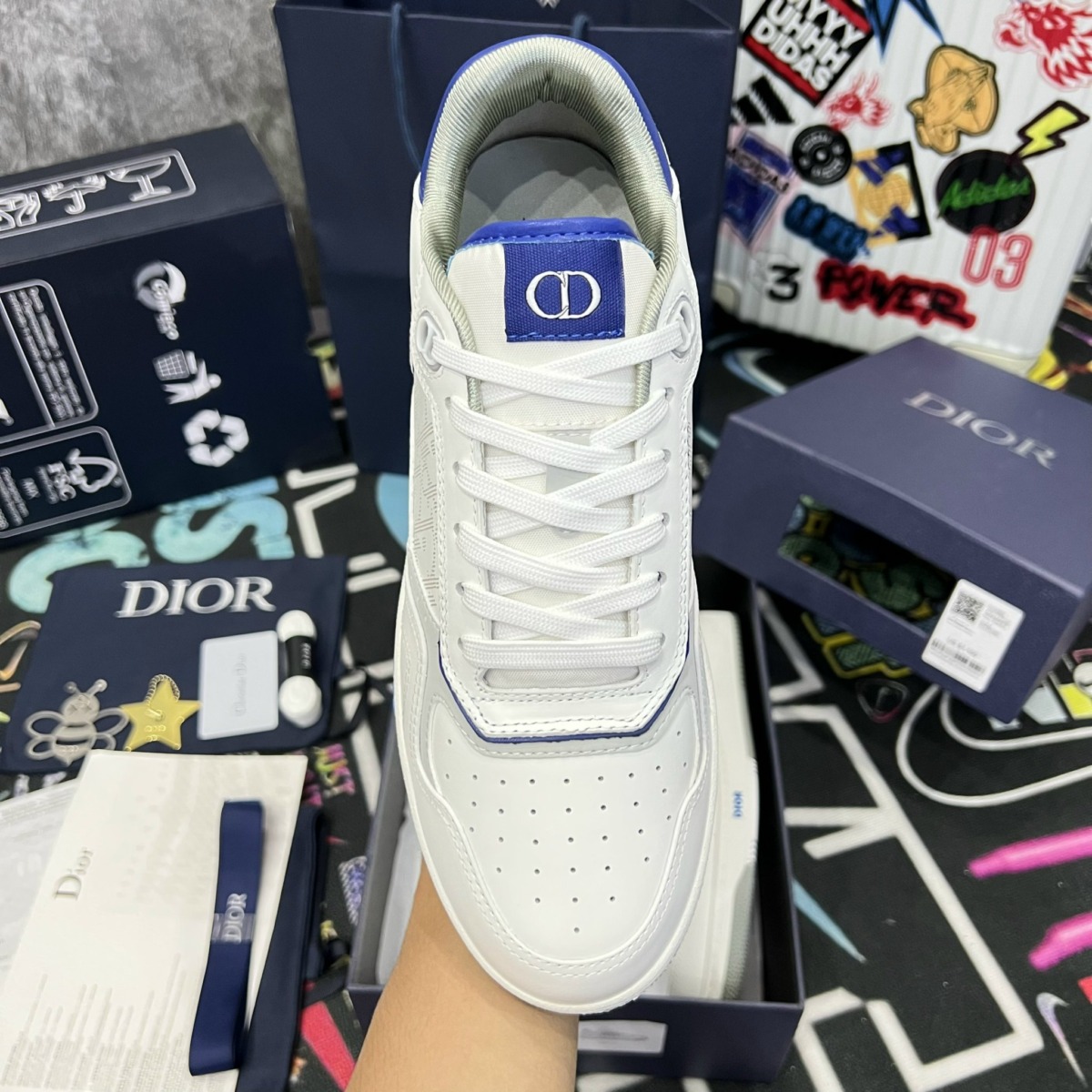 giay dior b27 low top sneaker blue white like auth 99 7
