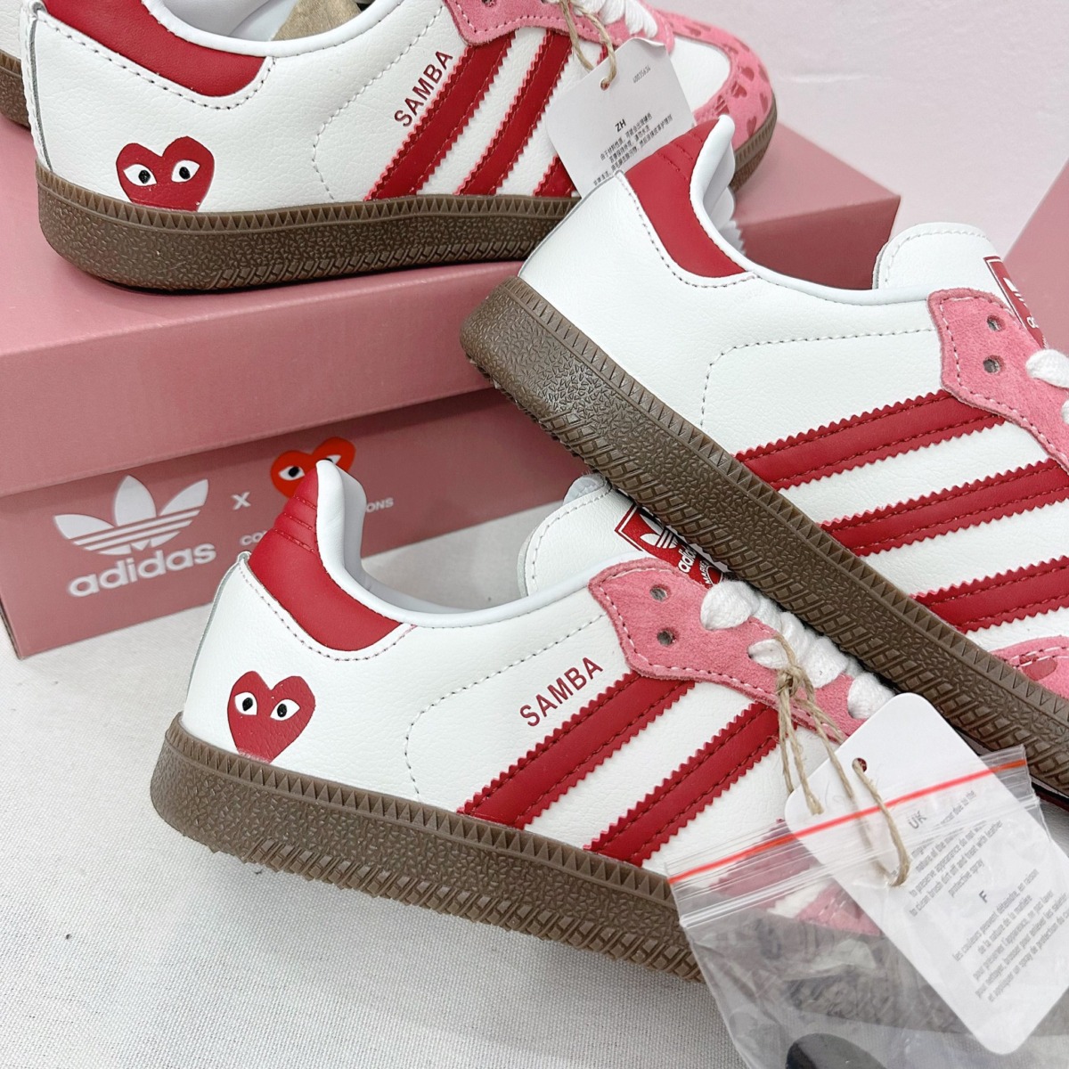 Giày Adidas Samba OG x CDG Heart Valentines Like Auth