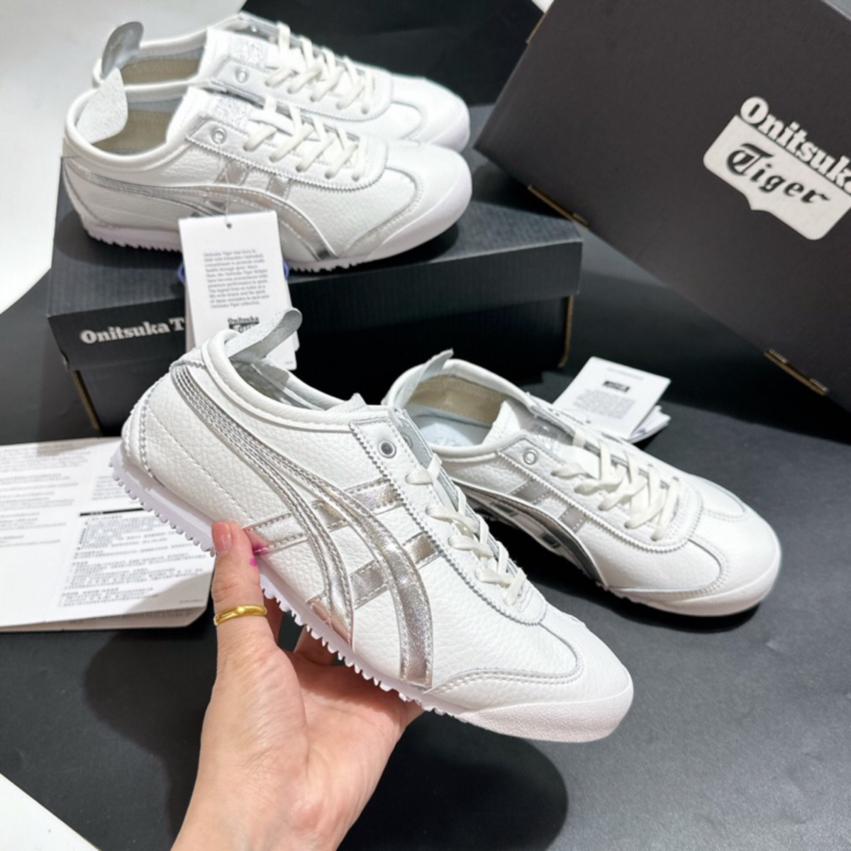 Giày Onitsuka Tiger Mexico 66 White Silver Like Auth