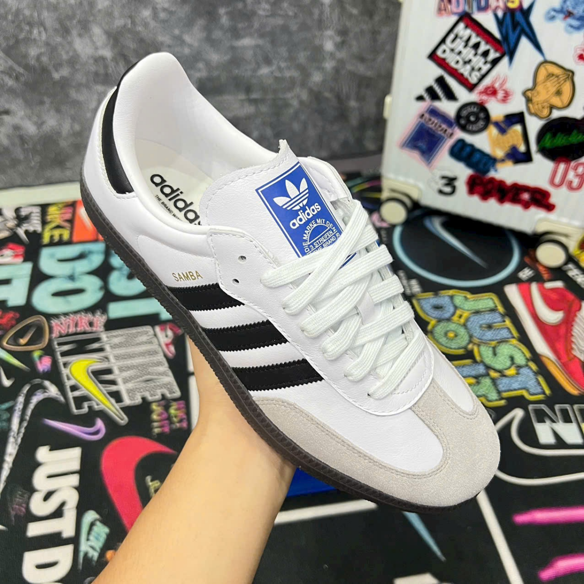 Giày Adidas Samba OG Cloud White Like Auth